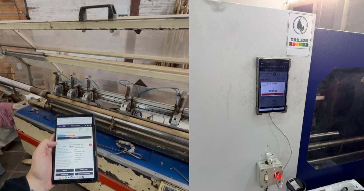 Painel de monitoramento de máquinas do MES Loftytec